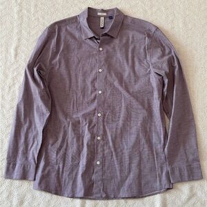 Maroon Casual Button Down Shirt with Subtle Texture
